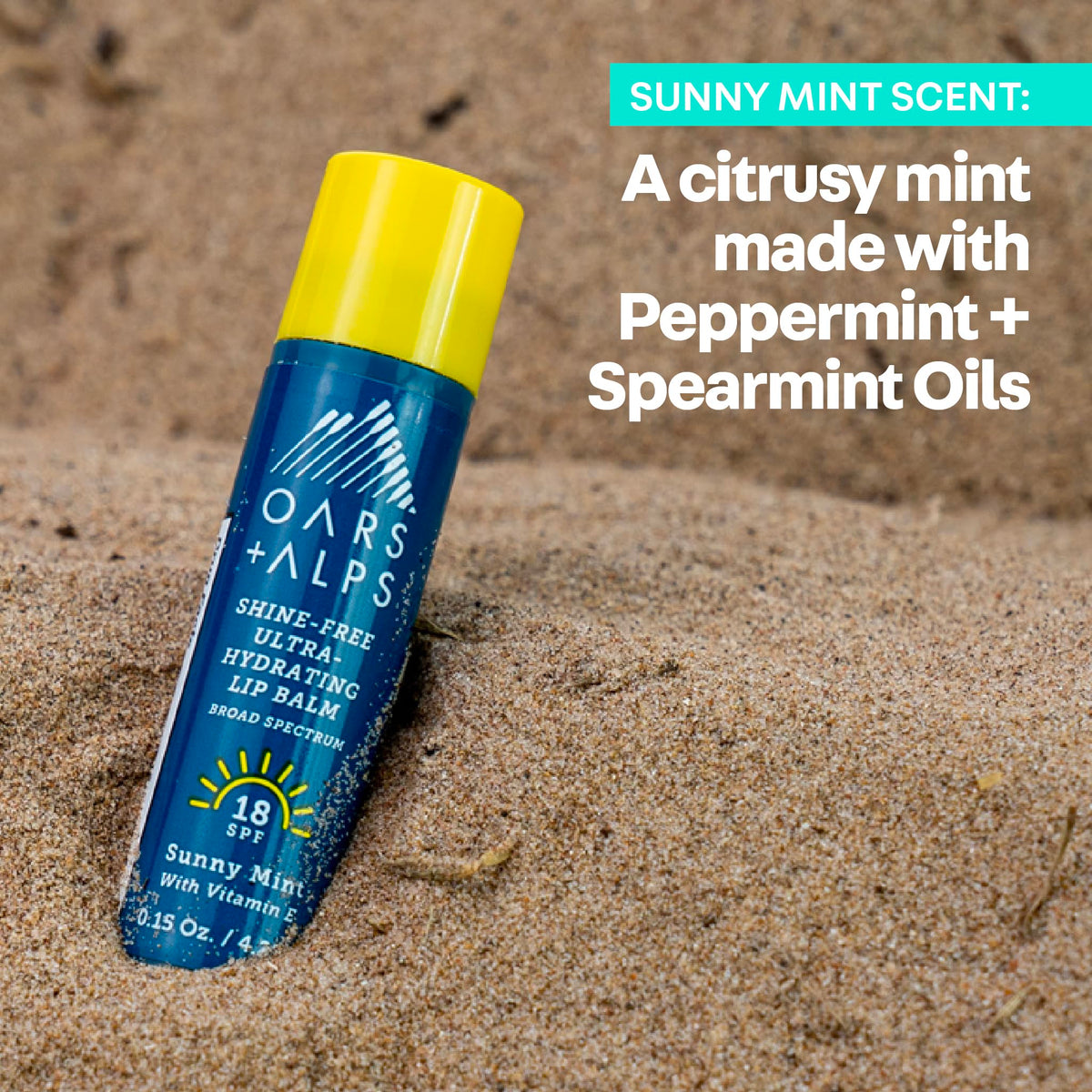 Oars + Alps tube beside sunscreen and sunglasses illustrating outdoor use benefits