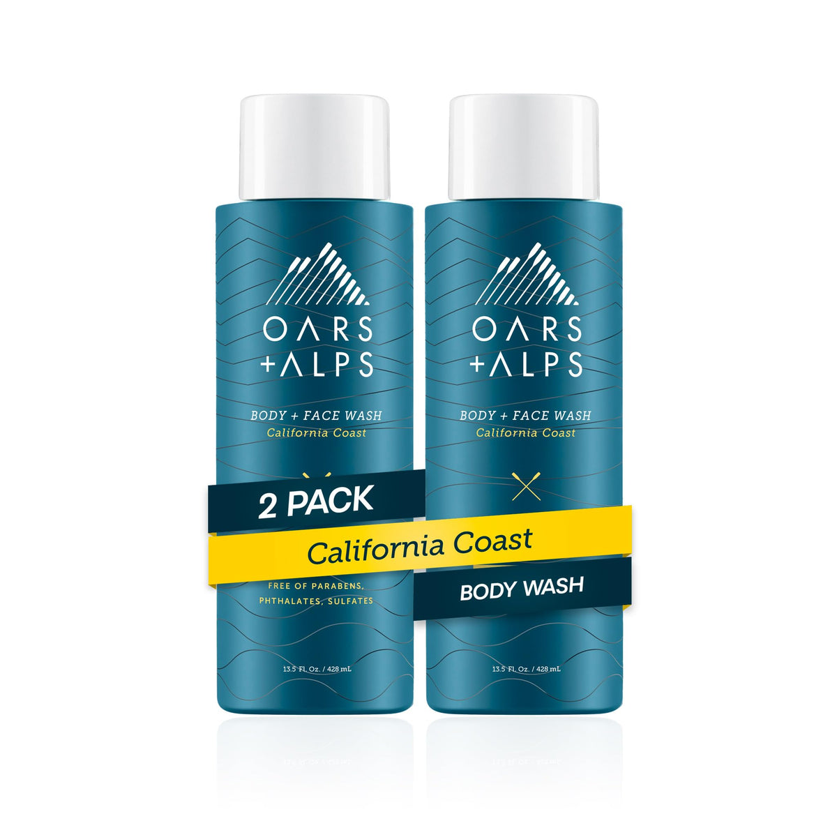 Oars + Alps front packaging showing California Coast scent and benefits