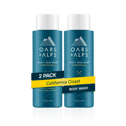 Oars + Alps front packaging showing California Coast scent and benefits