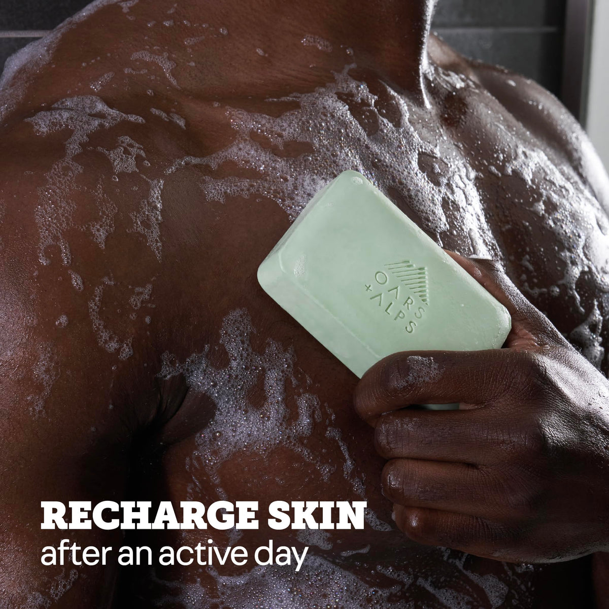 Oars + Alps closeup of Epsom salt texture highlighting exfoliating mineral action