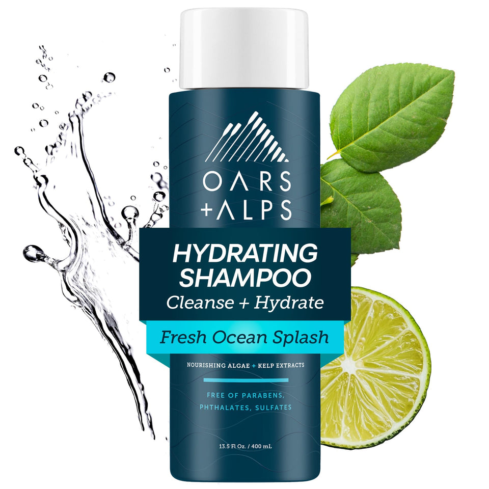 Oars + Alps front bottle showing product and scent benefits