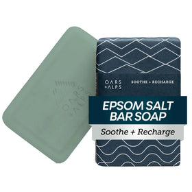 Oars + Alps front packaging view showing bar and branding for clear shelf presence