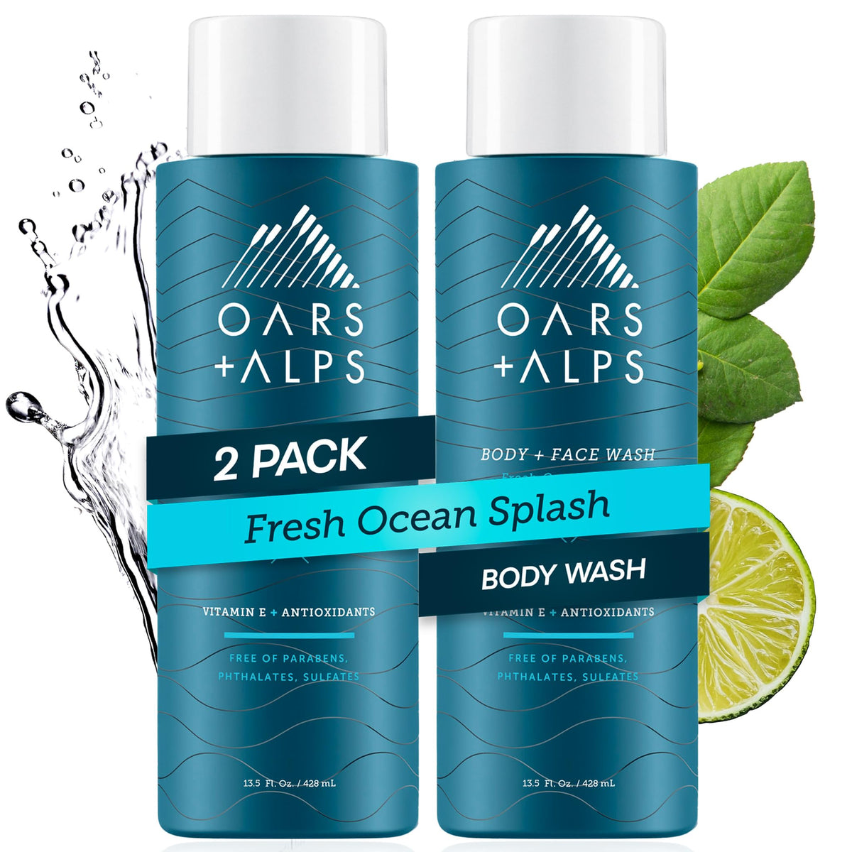 Oars + Alps front packaging showing Fresh Ocean Splash and clean benefit