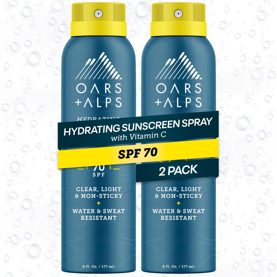 Oars + Alps front packaging showing SPF 70 protection and benefits