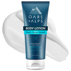 Oars + Alps front packaging showing bottle label and Fresh Ocean Splash scent for confident grooming
