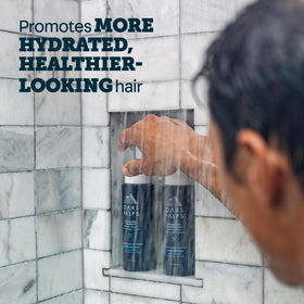 Oars + Alps shampoo in shower being applied for hydration