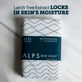 Oars + Alps ingredient label highlighting shea, jojoba, and clay benefits