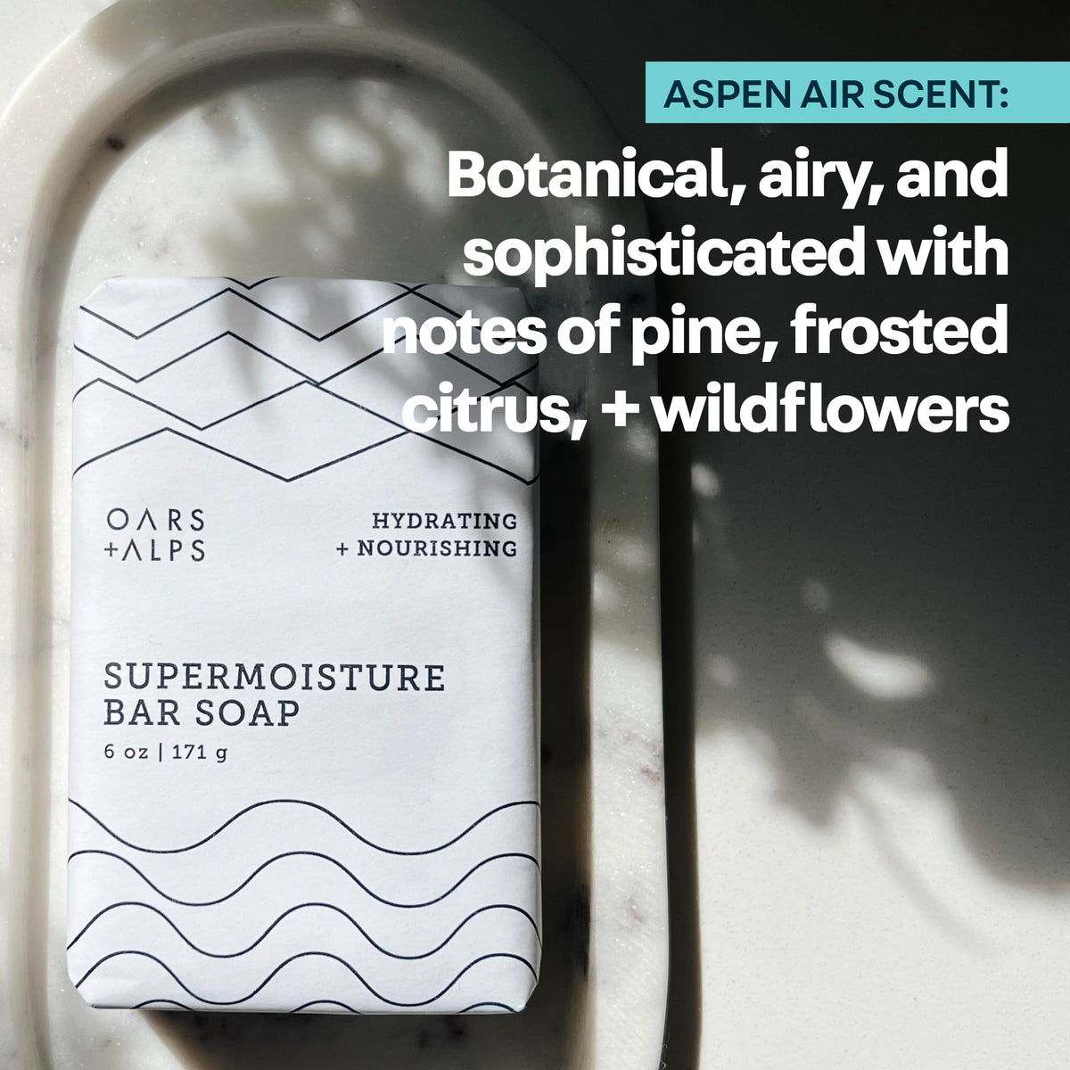 Oars + Alps sealed wrapper and box conveying freshness and travel readiness