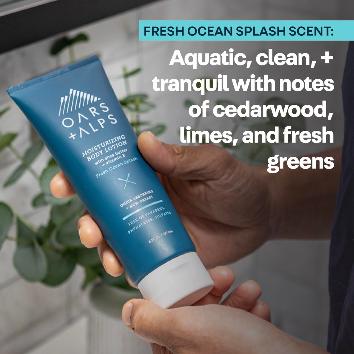 Oars + Alps bottle next to a smartphone for size comparison and easy 8oz travel-ready benefit