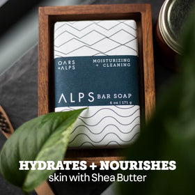Oars + Alps rich lather in hand proving effective cleansing and hydration