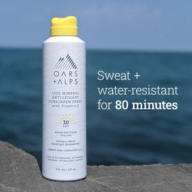 Oars + Alps sunscreen texture on skin demonstrating lightweight, non-greasy hydration