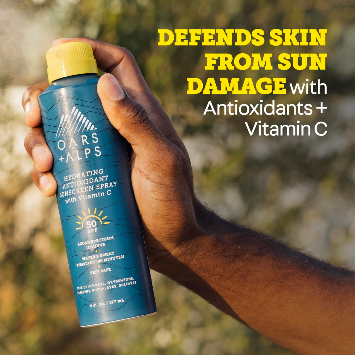 Oars + Alps sunscreen texture on skin illustrating lightweight absorption