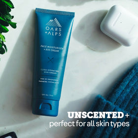 Oars + Alps travel size tucked inside toiletry bag for TSA-friendly grooming on the go