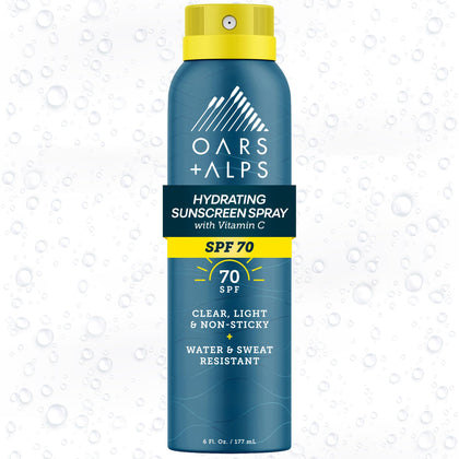 Oars + Alps front packaging showing SPF 70 protection and lightweight benefits