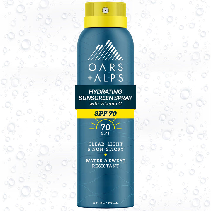 Oars + Alps front packaging showing SPF 70 protection and lightweight benefits