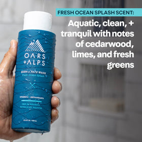 Oars + Alps lather foam detail illustrating rich suds and non-drying benefit