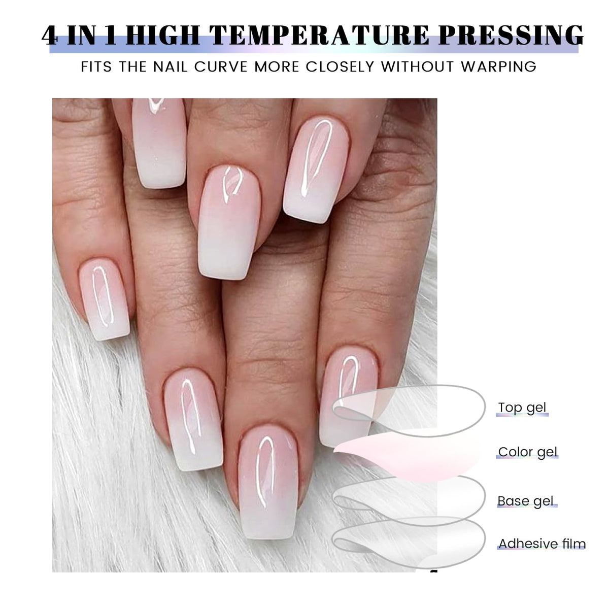 OAUEE strip being applied to nail showing easy application and precise fit benefit