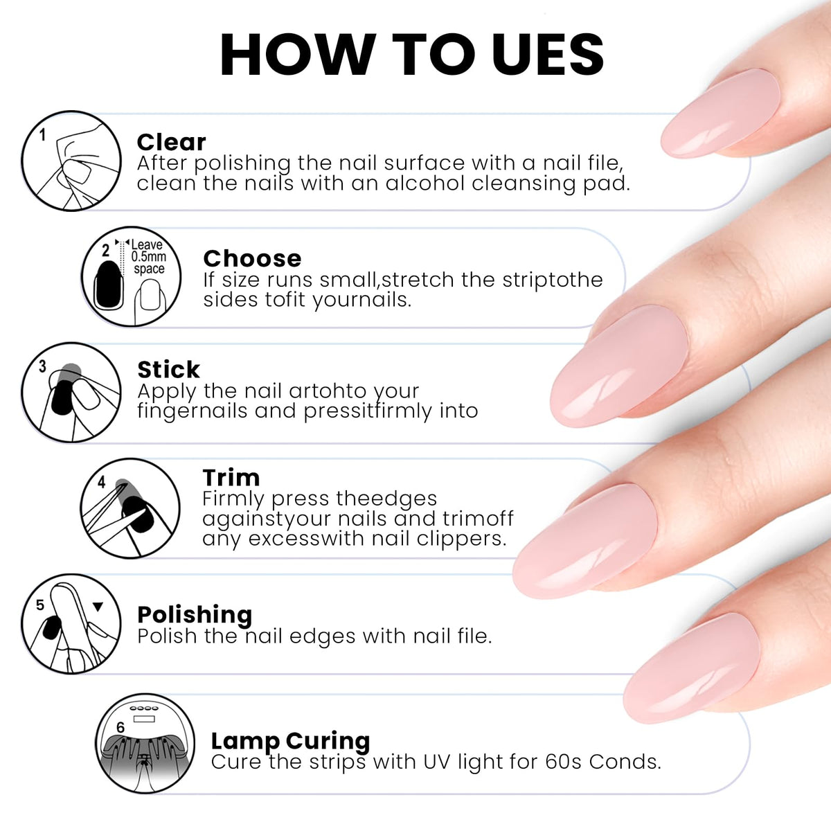 OAUEE nail wheel size comparison demonstrating assortment fit for varied nail sizes