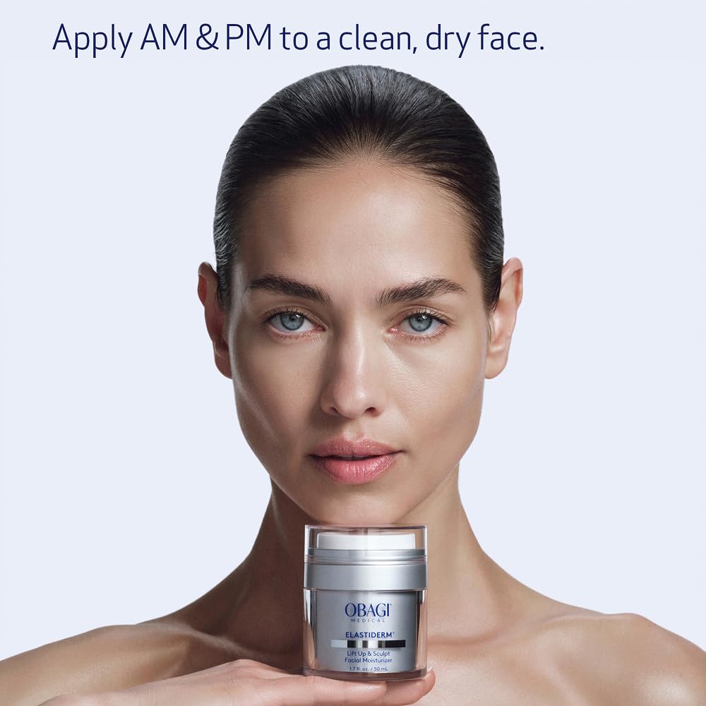 Obagi ELASTIderm before and after demonstration showing visible contour improvement