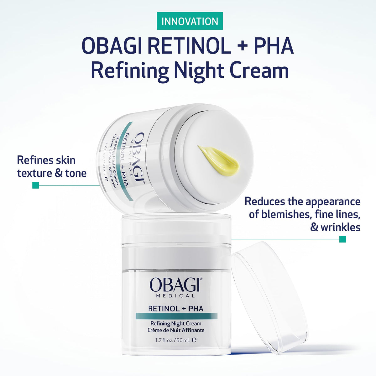 Obagi Medical open jar texture showing creamy, smooth formula