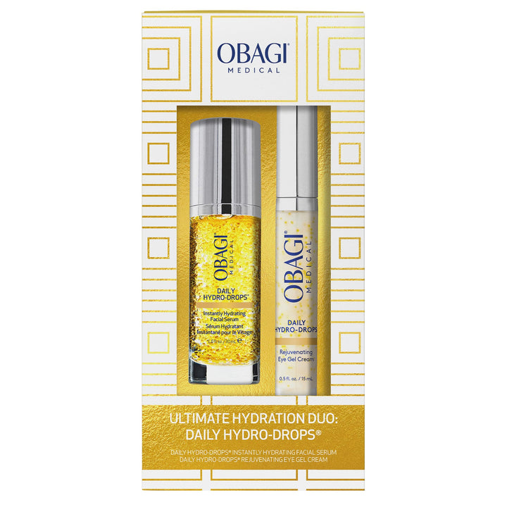Obagi Medical Daily Hydro-Drops front packaging showing clear bottle, boosts skin hydration