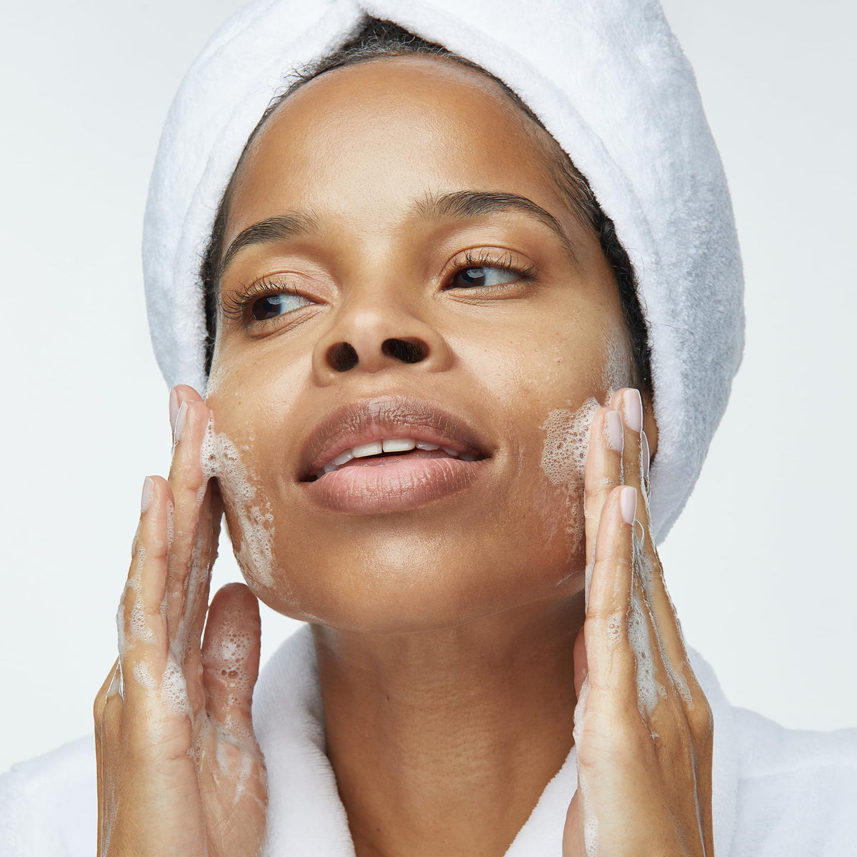 Obagi Medical bottle on bathroom counter styled for morning routine benefit