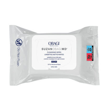 Obagi Medical front packaging showing 25-count wipes and convenience benefit