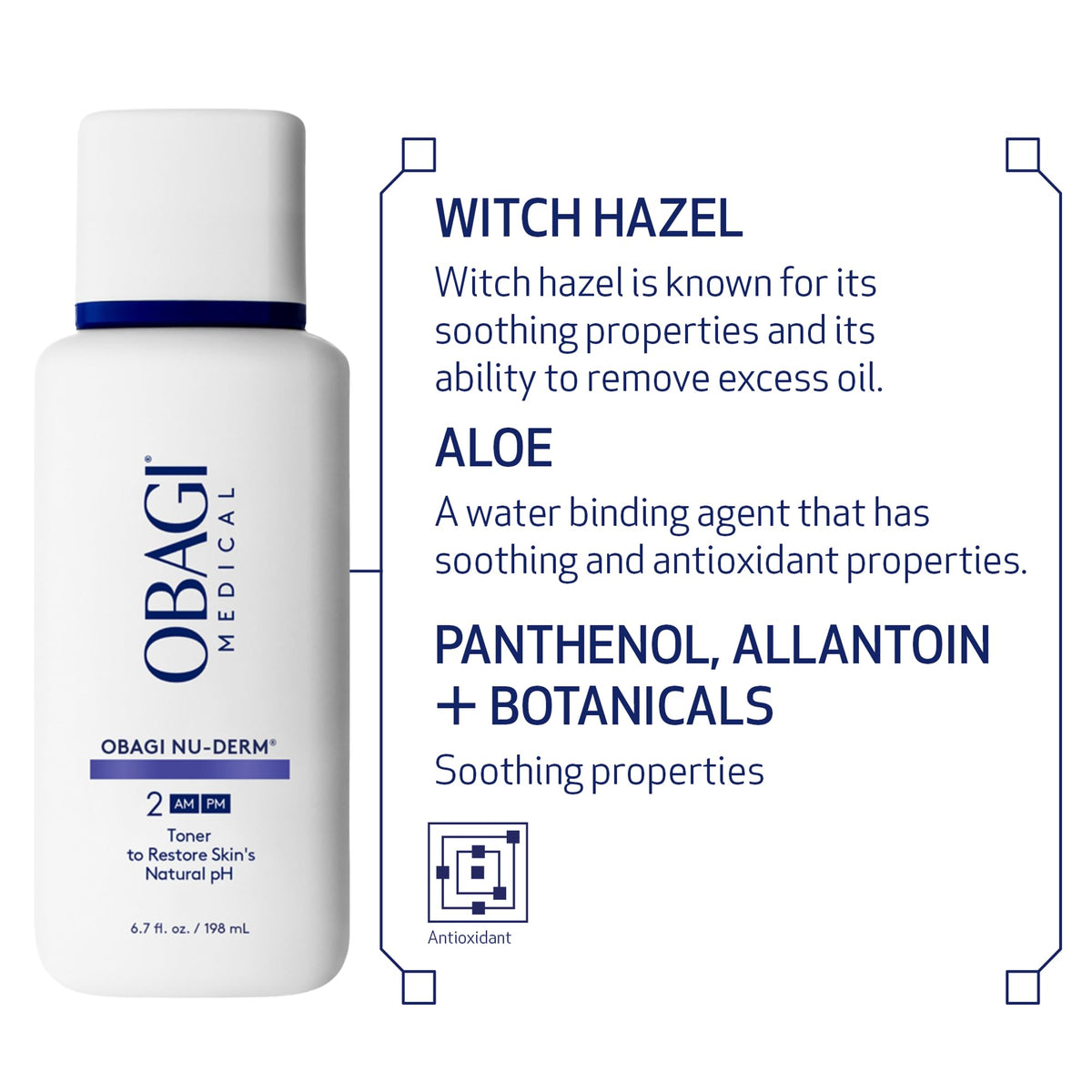 Obagi Medical toner on cotton pad showing gentle application and clean pores