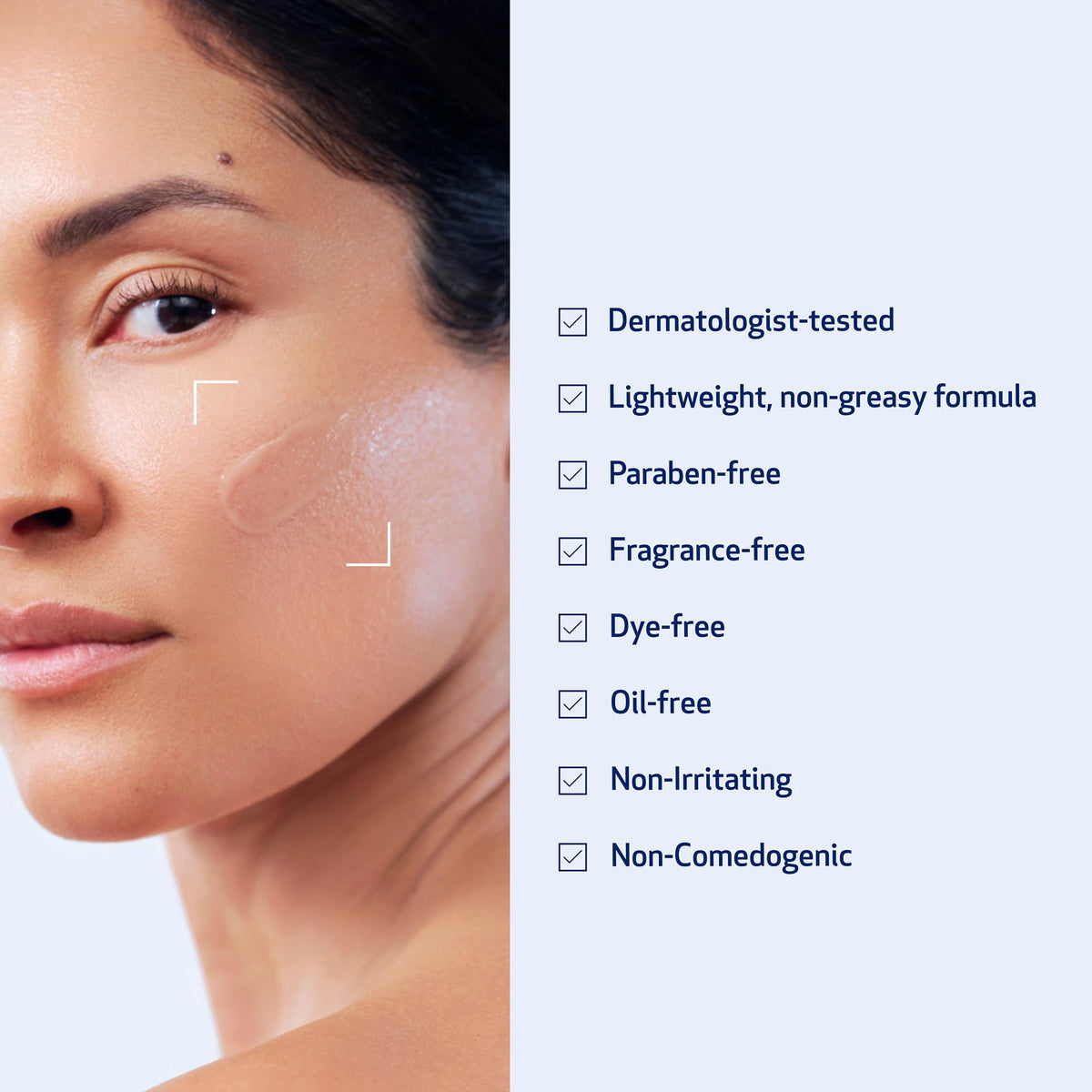 Obagi Medical NU-GEN being smoothed onto skin illustrating easy layering and hydration