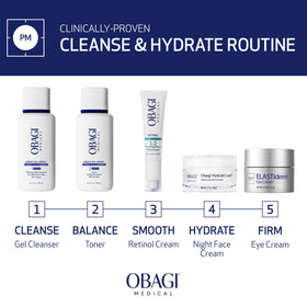 Obagi Medical Nu-Derm held in hand demonstrating 6.7 fl oz size and scale
