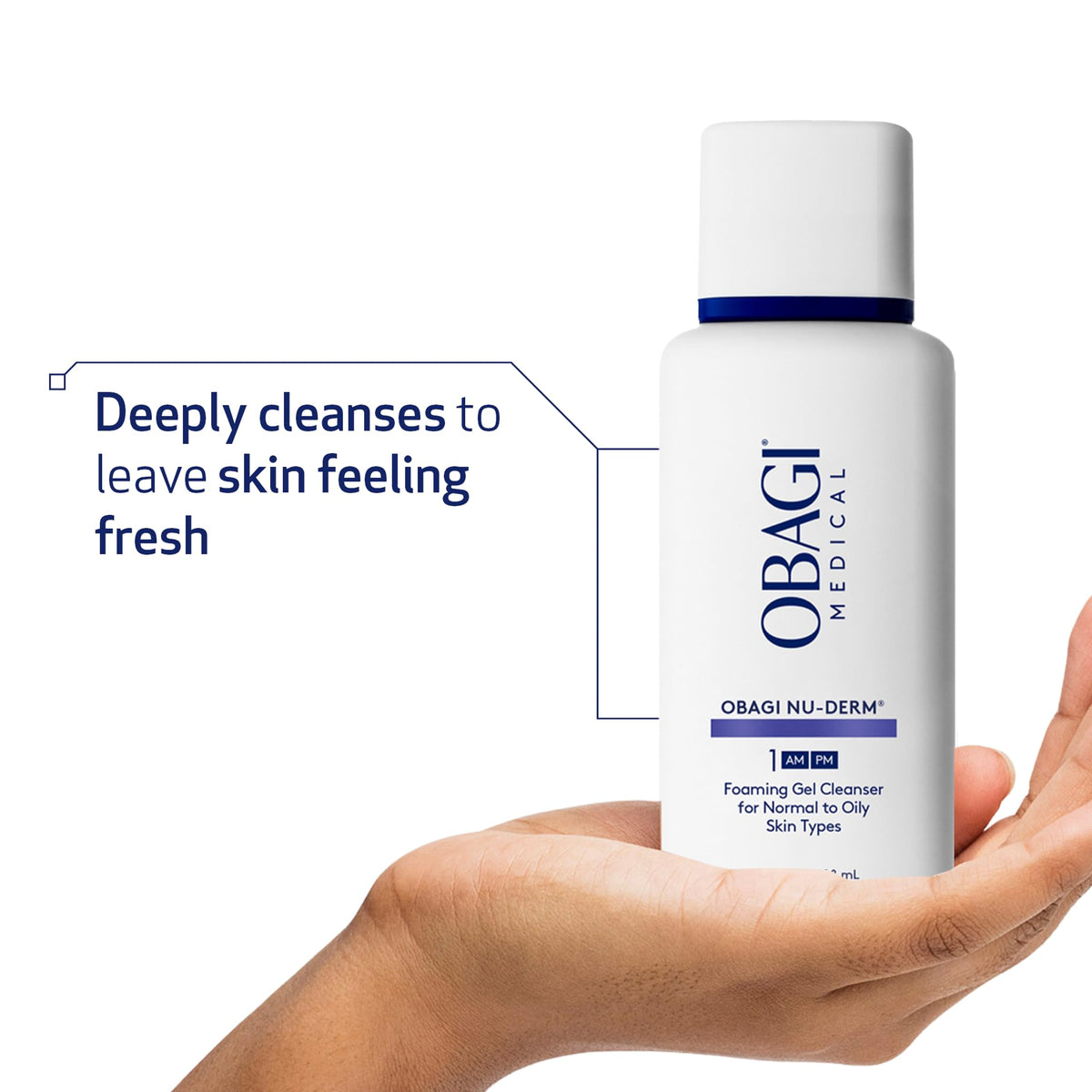 Obagi Medical Nu-Derm close-up texture view highlighting light airy foam