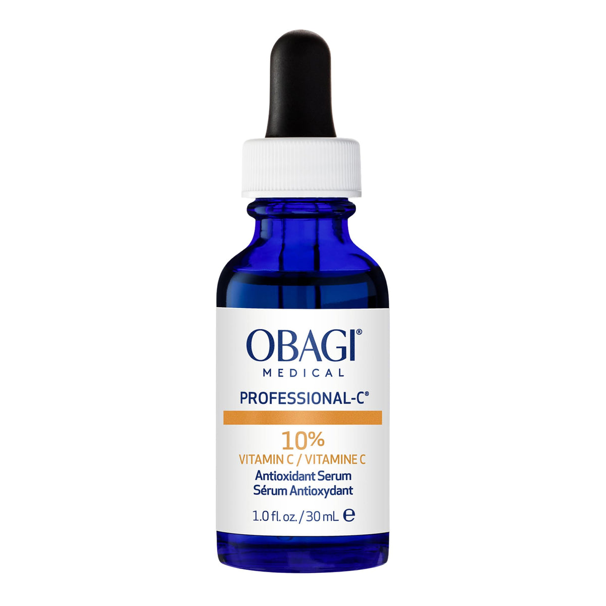 Obagi Medical bottle front view showing brand and clean packaging benefit