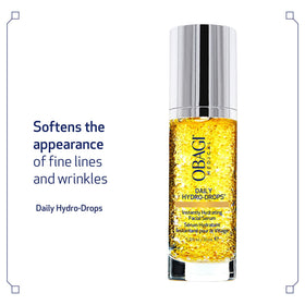Obagi Medical serum dropper releasing lightweight fluid, fast-absorbing hydration benefit