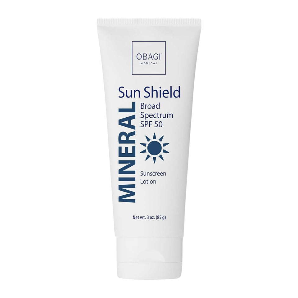 Obagi Medical front packaging showing SPF 50 and benefits