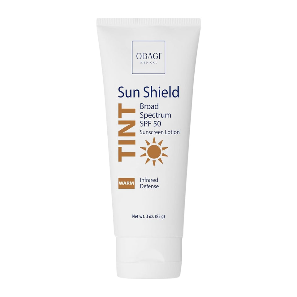 Obagi Medical front tube showing SPF 50 and warm tint benefits
