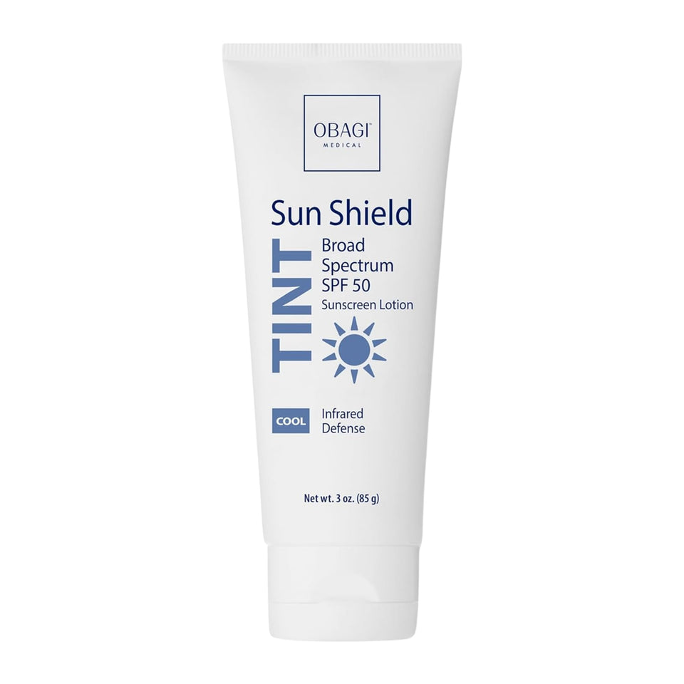 Obagi Medical tube front view showing SPF 50 and cool tint benefit