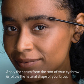 Obagi Nu-Cil before and after illustration showing fuller looking eyebrows