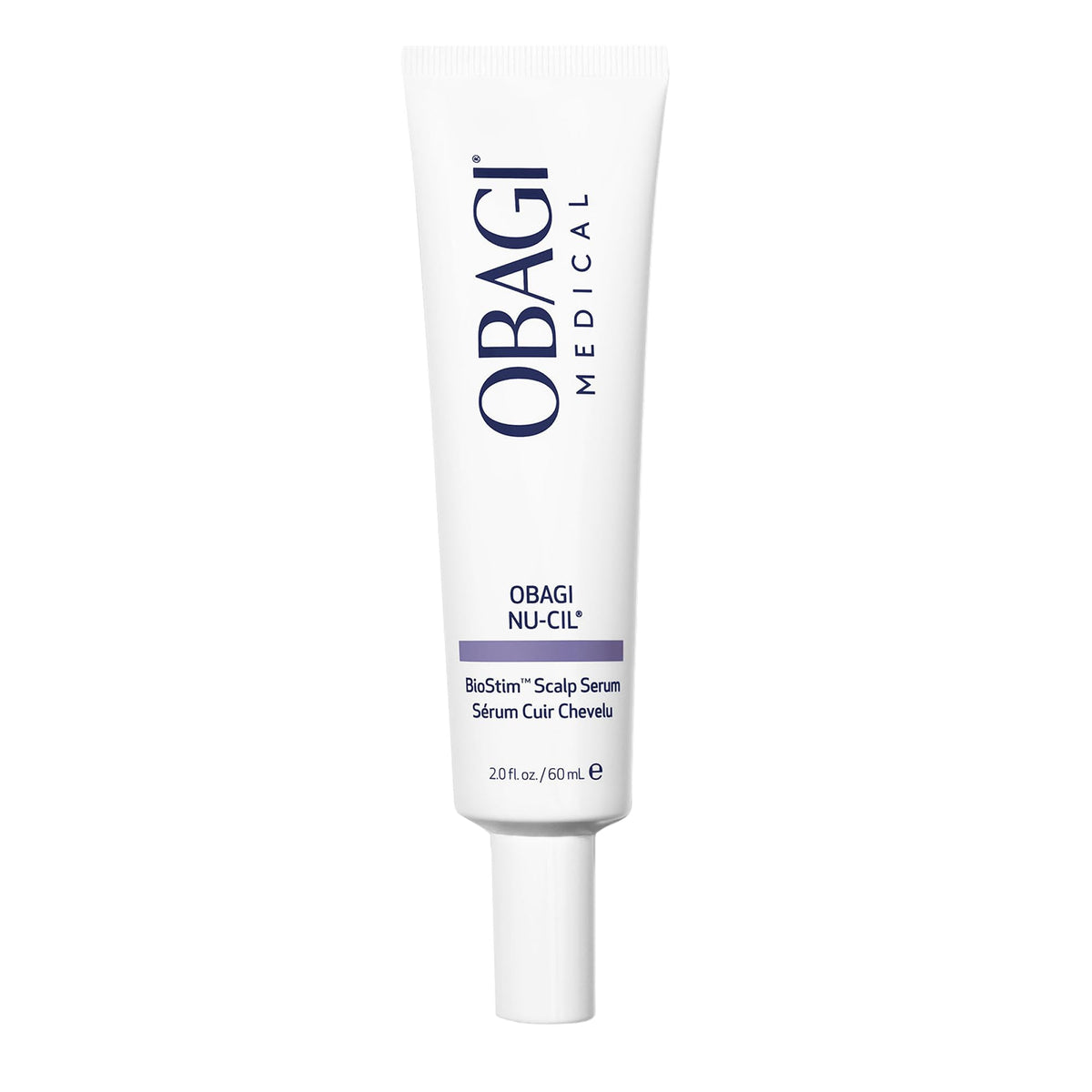 Obagi Medical front bottle view showing product and benefit of scalp nourishment