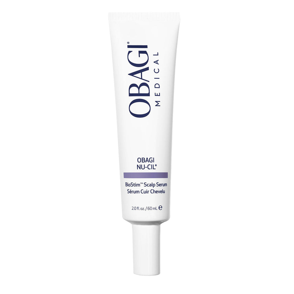 Obagi Medical front bottle view showing product and benefit of scalp nourishment