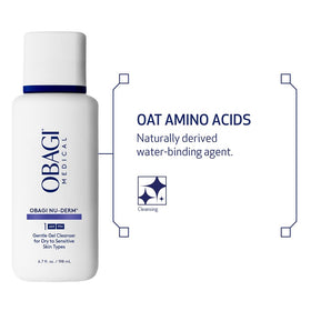 Obagi Medical bottle beside hand to show 6.7 fl oz size