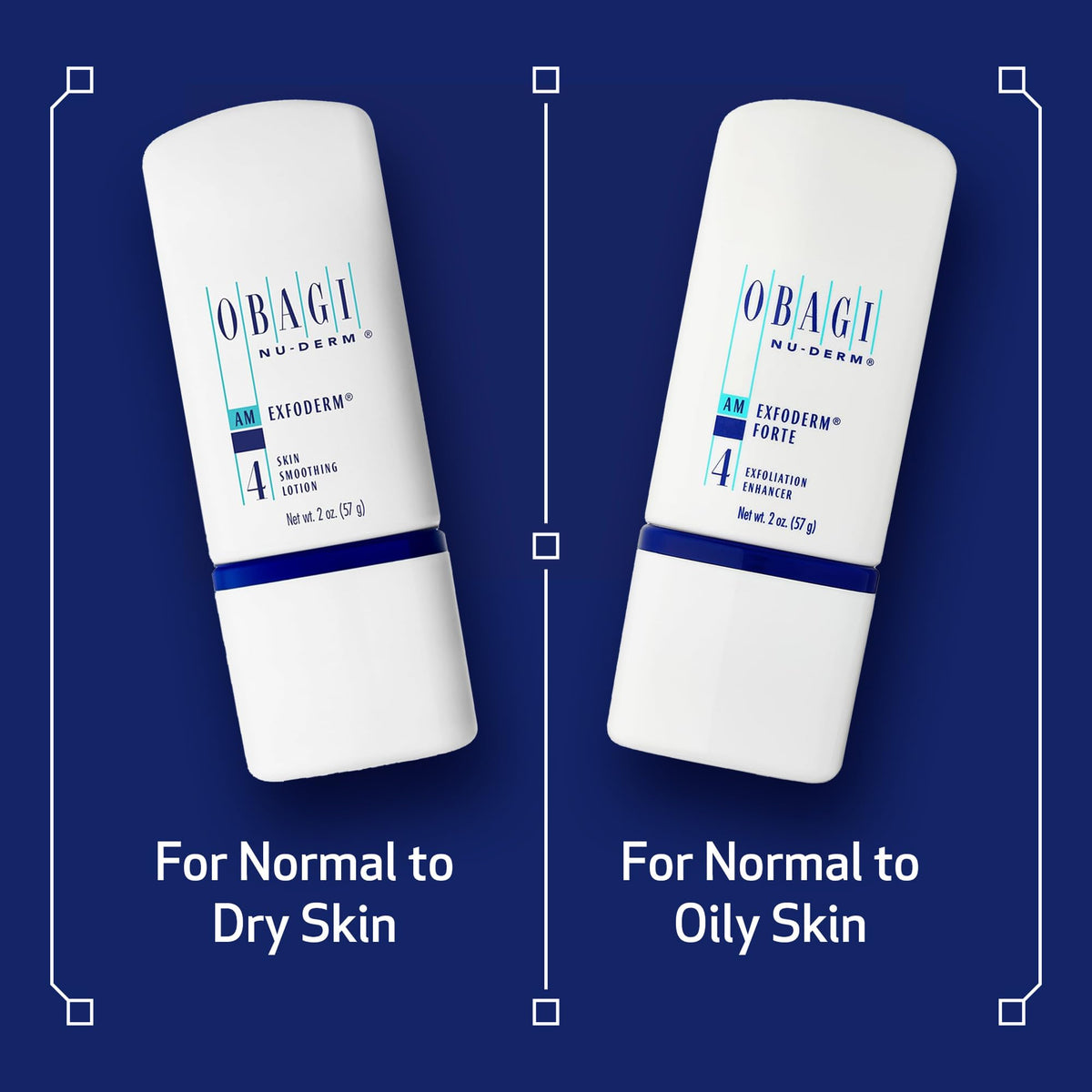 Obagi Medical Nu-Derm Exfoderm Forte bottle beside a ruler showing 2-ounce scale for size clarity