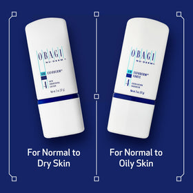 Obagi Medical Nu-Derm Exfoderm Forte bottle beside a ruler showing 2-ounce scale for size clarity