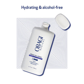 Obagi Medical toner in travel pouch demonstrating portability for trips and gym use
