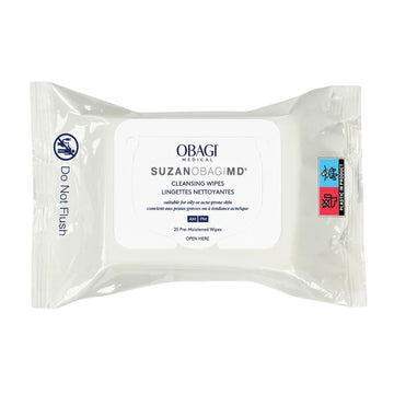 Obagi Medical front packaging showing 25-count wipes and portability benefit