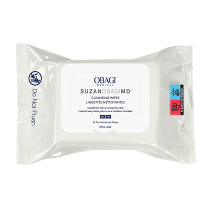 Obagi Medical front packaging showing 25-count wipes and portability benefit