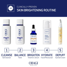 Obagi Medical bottle with box in lifestyle setting suggesting daily routine readiness