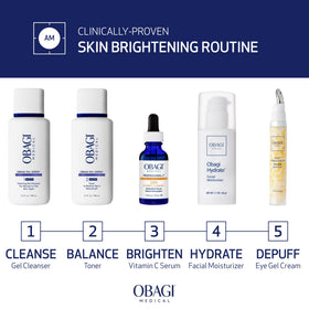 Obagi Medical serum staged with sunscreen to show morning routine protection benefit