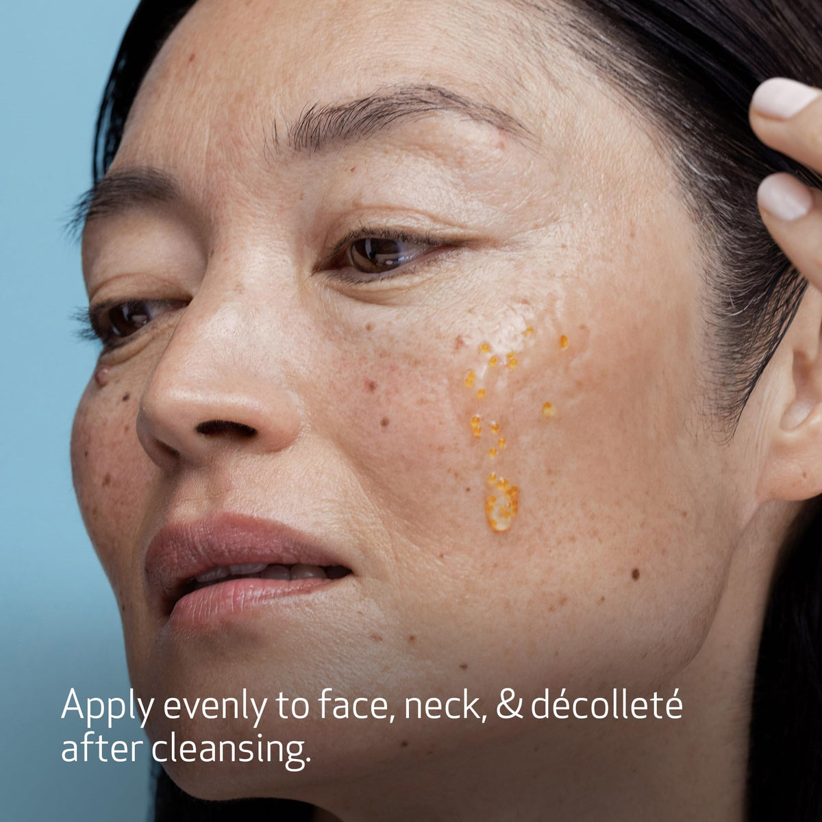 Obagi Medical serum on bathroom vanity conveying daily routine convenience