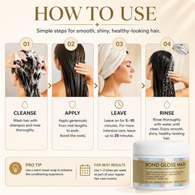 After-use shiny hair result from Obemary Maybe Paris mask demonstrating smooth gloss finish
