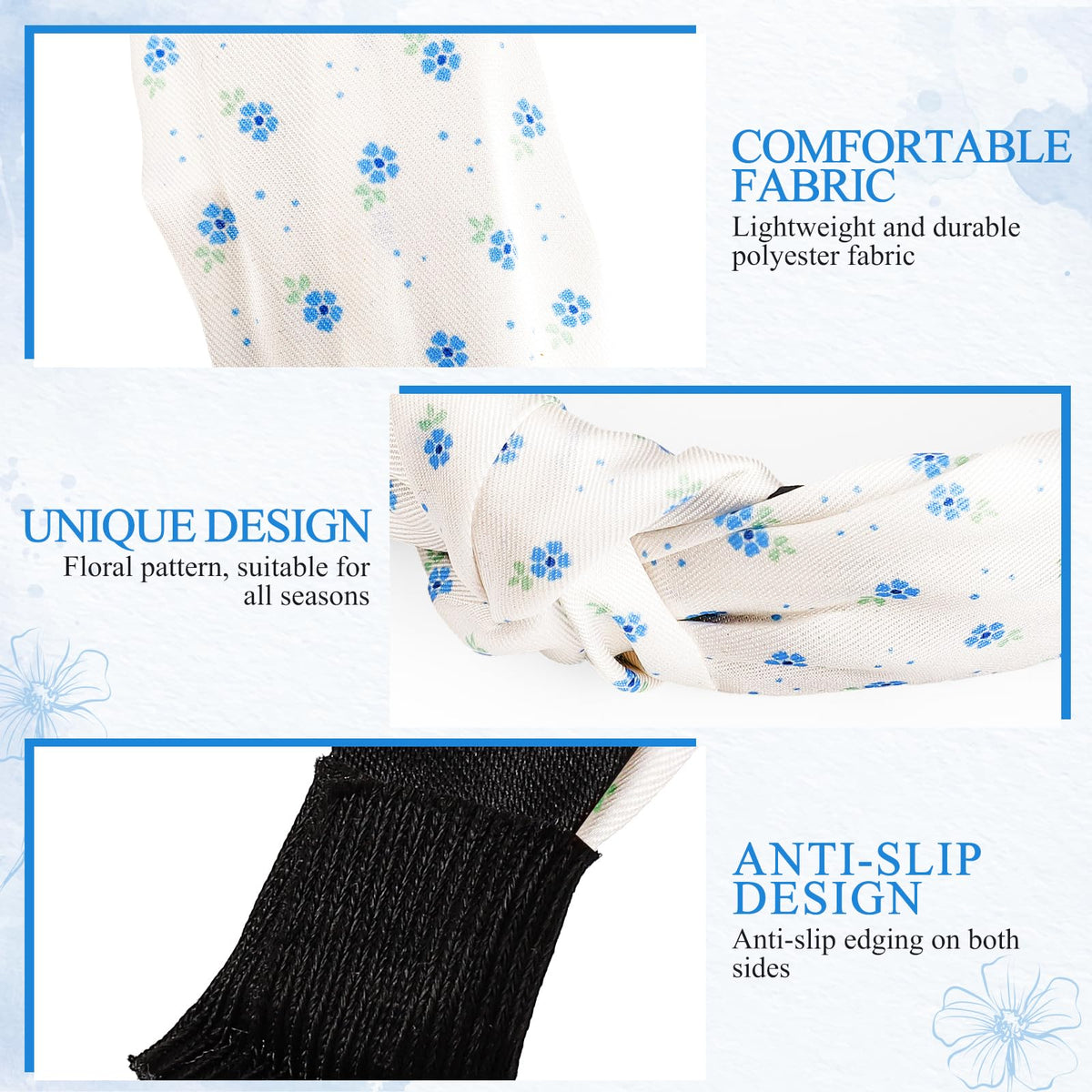 obeoby overhead spread of eight printed headbands, highlights variety and coordinating prints